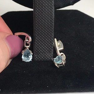 Blue and Silver Drop Earrings